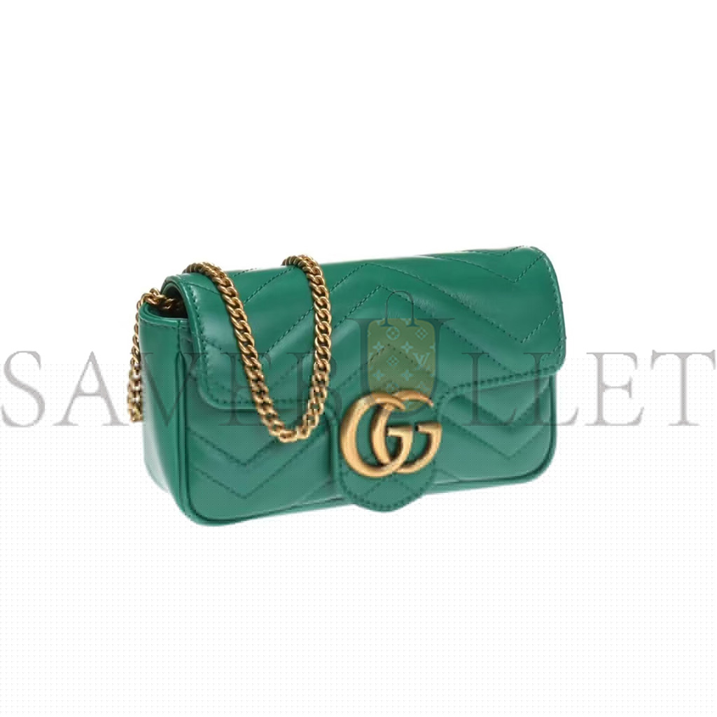 g*u*i gg marmontmatelasse S*per mini emerald green 476433 dsvrt 3120 (16.5*10*5cm)
